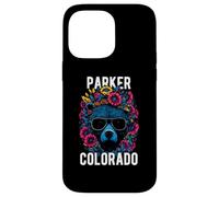 Parker Colorado USA - Oso divertido con diseño de flores Carcasa para iPhone 14 Pro Max