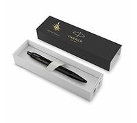 Parker IM Achromatic Bolígrafo con grabado, bolígrafo premium, caja de regalo, tinta azul, elegante, regalo personalizado, nombres, grabados, cumpleaños, oficina, examen, examen (negro mate)