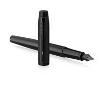 Parker IM pluma estilográfica | Negro mate con adornos negros | Punta mediana con recambio de tinta azul | Estuche de regalo