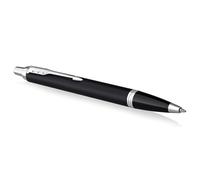 PARKER IM Bolígrafo negro mate con detalles cromados punta mediana con tinta
