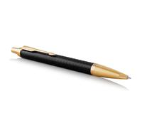 Parker Pens Bolígrafo IM Punta mediana Negro Premium con adorno dorado en estuche de regalo