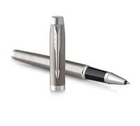 Parker Bolígrafo roller IM – acero inox., cromados, punta fina, tinta negra, caja regalo