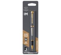Parker IM - Bolígrafo Roller, Blíster Paquete, color Acero (Brushed Metal Golden trim)