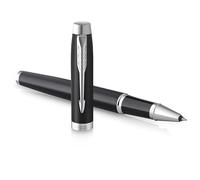Parker Pens Bolígrafo roller IM negro mate, detalles cromados, punta fina tinta negra, caja regalo