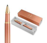 Parker Bolígrafo roller IM Writing Rituals | acabado en Naranja degradado | y adornos dorados | punta fina | tinta negra | estuche de regalo