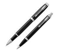 Parker IM - Bolígrafo y Rollerball (acabado cromado), color negro