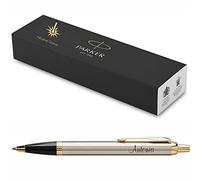 PARKER IM Core - Bolígrafo con grabado | Bolígrafo premium | Caja de regalo | mina negra | Regalo personalizado | Nombres | Grabado | Aniversario | Cumpleaños (Brushed Metal G.C.)