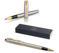 PARKER IM Core - Bolígrafo de punta redonda con grabado | Premium Pen | Caja de regalo | mina negra | Regalo personalizado | Nombres | Grabado | Aniversario | Cumpleaños (Brushed Metal G.C.)