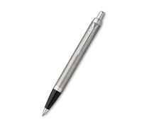 Parker Bolígrafo IM – acero inoxidable, detalles cromados, punta mediana tinta azul – caja regalo