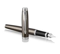 PARKER IM Fountain Pen, Dark Espresso, Medium Nib with Blue Ink Refill, Gift Box