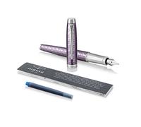 PARKER IM, pluma estilográfica de color violeta oscuro Premium, con plumín fino y recambio de tinta azul (1931636)