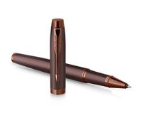 Parker IM Pluma estilográfica monocromática | Tinta azul | Acabado y detalles en bermellón | Punta media | Estuche de regalo