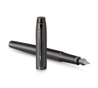 Parker Pluma Estilográfica IM Monocromática – Tinta azul, punta media, gris acerado – Estuche regalo