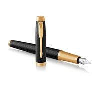 Parker IM Pluma estilográfica | Negro premium | Punta fina con recambio de tinta azul | Caja de regalo