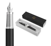 Parker IM Premium Pluma estilográfica | Colección Legacy of Flight | Acabado cromado | Plumín fino | Tinta azul | Caja de regalo