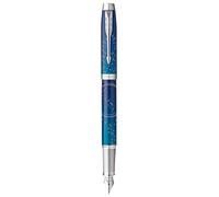 PARKER IM Premium Submerge, Fountain pen, Blue gradient, chrome trims, Fine nib, blue ink cartridge, Giftbox