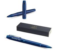 PARKER IM Professionals - Bolígrafo roller monocromático con grabado | bolígrafo premium | caja de regalo | tinta negra | regalo personalizado | nombre, cumpleaños (azul)