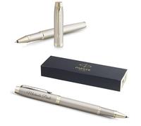 PARKER IM Professionals Bolígrafo Roller monocromo con grabado, bolígrafo premium, caja de regalo, mina negra, regalo personalizado, nombres, grabados, aniversario, cumpleaños (champán)