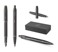 Parker IM Professionals - Juego de bolígrafo y pluma estilográfica monocromática con grabado | bolígrafo premium | caja de regalo | Pantrone azul | personalizado | cumpleaños (bronce)
