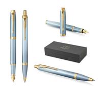 PARKER IM Rituals - Bolígrafo y pluma estilográfica con grabado, color verde turquesa