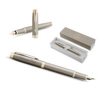 PARKER IM The Finishing Touch Collection - Pluma estilográfica con grabado personalizado, ideal como regalo de cumpleaños, boda o negocios (piedra arena)