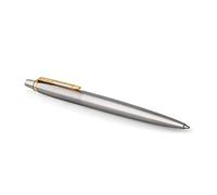 Parker Jotter Bolígrafo de gel | Acero inoxidable con detalle dorado | Punta mediana Tinta negra (0,7 mm)
