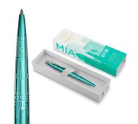 Parker Bolígrafo Jotter Edición Especial Turquesa Miami, borde cromado, estuche de regalo