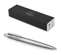 PARKER Jotter Core Reciclado con grabado, bolígrafo premium, caja de regalo, recarga azul o negra, regalo personalizado, nombre, cumpleaños (acero inoxidable C.C.)