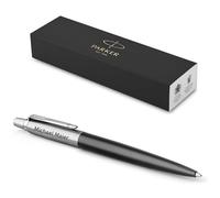 Parker Jotter Core Recycled con grabado | Bolígrafo premium | Caja de regalo | Mina azul o negra | Regalo personalizado | Nombres | Cumpleaños (Bond Street Black C.C.)