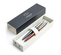 Parker Jotter - Juego de bolígrafos Chelsea Orange y Waterloo Blue, punta media, tinta azul, caja de regalo