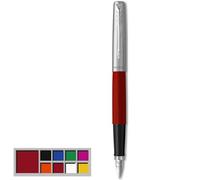 Parker Jotter Originals pluma estilográfica | acabado rojo clásico | plumín mediano | Material escolar | tinta negra y azul