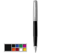 Parker Jotter Originals pluma estilográfica, acabado negro clásico, plumín mediano, tinta negra y azul