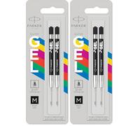 Parker Jotter Originals recambios de tinta de gel | Recambios de tinta de gel negra | punta mediana (0,7 mm) | 2 unidades (Paquete de 2)