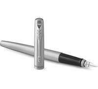 Parker Jotter pluma estilográfica, cuerpo de acero inoxidable con adorno cromado