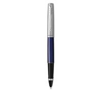 Parker Jotter rotulador roller, azul real con adorno cromado, punta fina con tinta negra, estuche de regalo