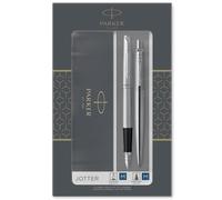 Parker Jotter set de regalo doble con bolígrafo y pluma estilográfica, acero ino