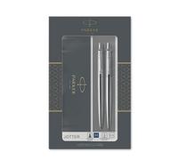 Parker Jotter set de regalo doble con bolígrafo y portaminas (0,5 mm), acero ino