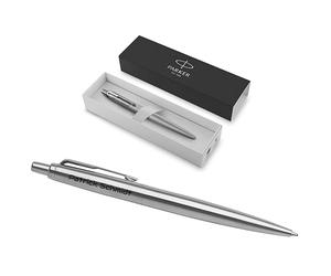 PARKER Jotter XL - Bolígrafo monocromático con grabado | Premium Pen | Caja de regalo | tinta azul | noble | regalo personalizado | nombre | grabado | cumpleaños | idea (plata)