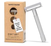 Parker Maquinilla de afeitar de seguridad SoloEdge de un solo filo con 100 hojas de afeitar Parker Platinum de un solo filo incluidas