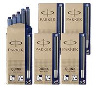 Parker QUINK - Cartuchos de tinta (5 unidades), color negro y azul