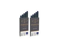 Parker Quink - Cartuchos de tinta - Tamaño Largo - 2 x Paquete de 5 - 10 Total - Azul