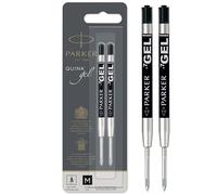 Parker – Recambios de tinta gel QUINK – Punta mediana (0,7 mm) – Negro – 2 unidades