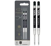 PARKER QUINK recambios de tinta de gel, punta mediana (0,7 mm), negro, dos unidades