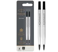 Parker Recambio para bolígrafo roller punta mediana, tinta negra, paquete de 2