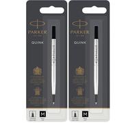 Parker Recambio para bolígrafo roller de punta mediana | tinta negra | paquete de 2