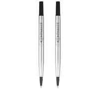 Parker Recambios de tinta original Quink para bolígrafo de punta media de 0,7 mm, tinta negra, paquete de 2