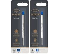 Parker Recambios de tinta para bolígrafos | punta gruesa | tinta azul | paquete de 2