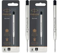 Parker Recambios de tinta para bolígrafos | punta gruesa | tinta negra | paquete de 2