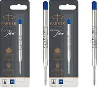 Parker Recambios de tinta para bolígrafos | punta mediana | tinta azul | paquete de 2