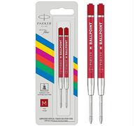 Parker Recambios de tinta para bolígrafos | punta mediana | tinta rojo | paquete de 2